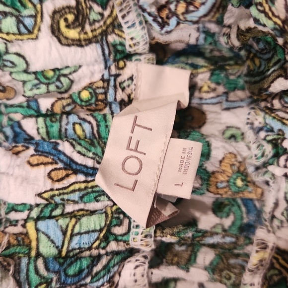 Paisley‎ Crinkle Jacquard Off The Shoulder Top loft top - Picture 4 of 5